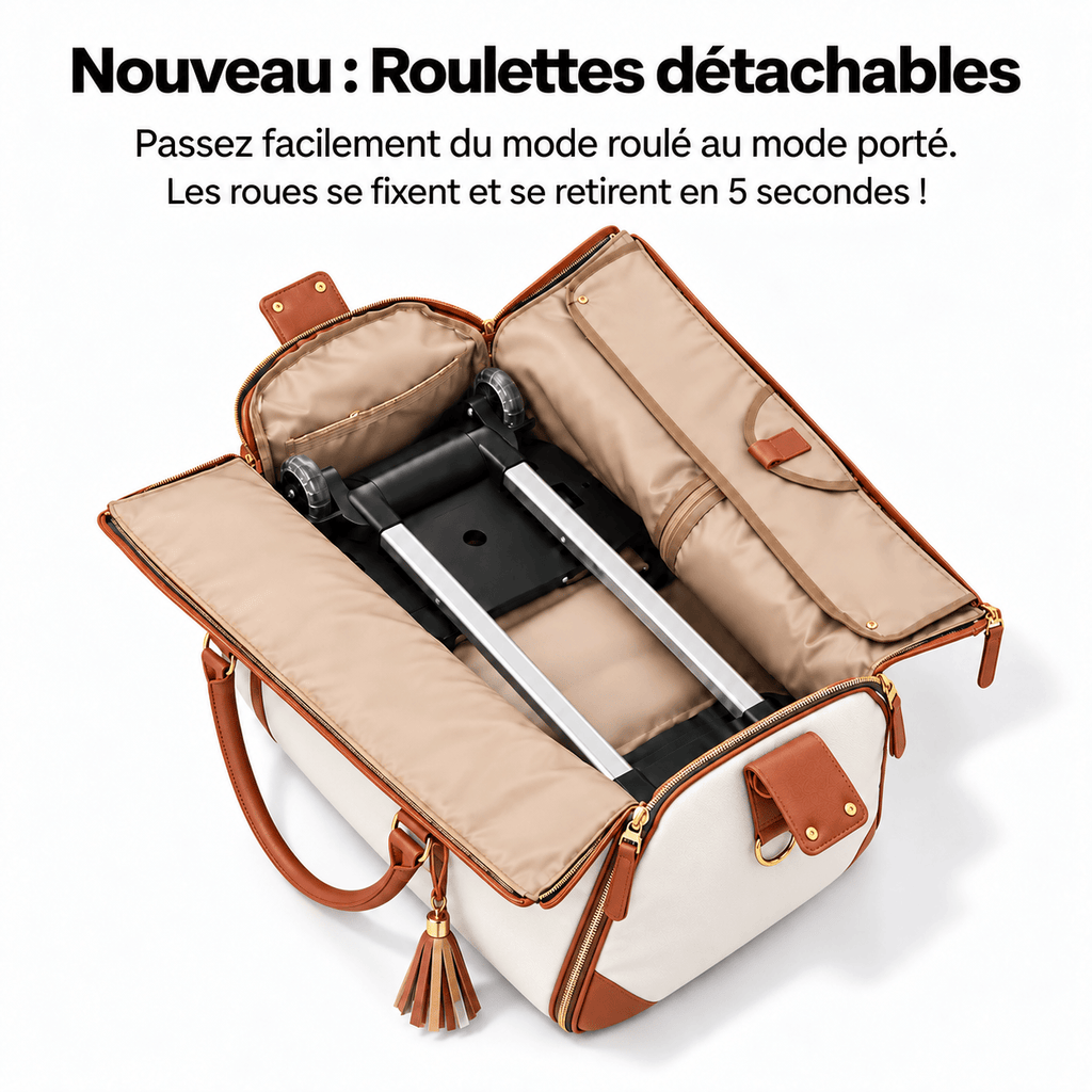 Chariot à roulettes argent pour sac de voyage RAVELEE