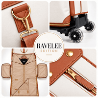 Détail du chariot télescopique à roulettes pour sac de voyage RAVELEE