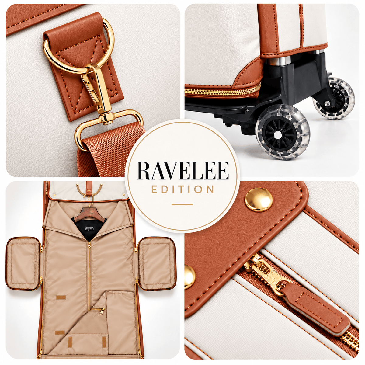 Détail du chariot télescopique à roulettes pour sac de voyage RAVELEE