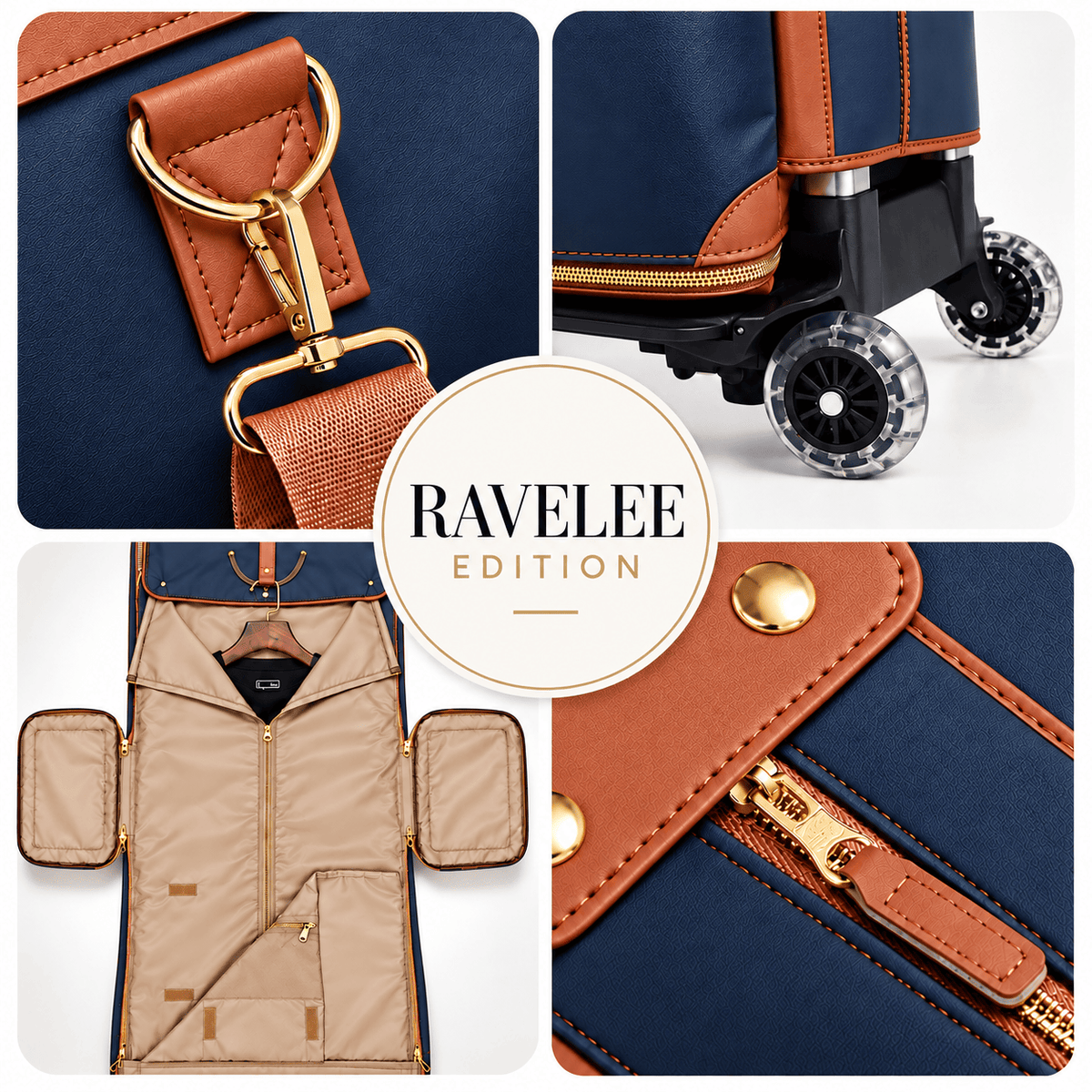 Sac de voyage bleu à roulettes imperméable RAVELEE