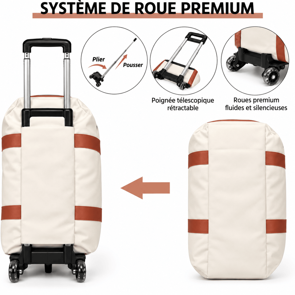 Sac de voyage à roulettes imperméable 20–35 L RAVELEE