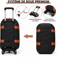 Sac de voyage noir à roulettes imperméable RAVELEE