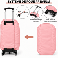 Sac de voyage rose à roulettes imperméable RAVELEE