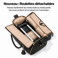 Sac de voyage noir à roulettes imperméable RAVELEE