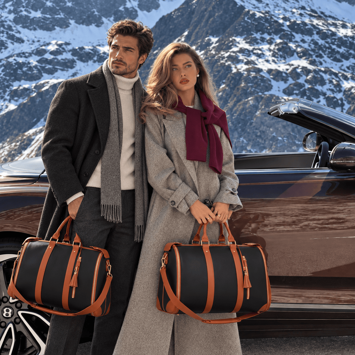 Sac de voyage noir à roulettes imperméable RAVELEE
