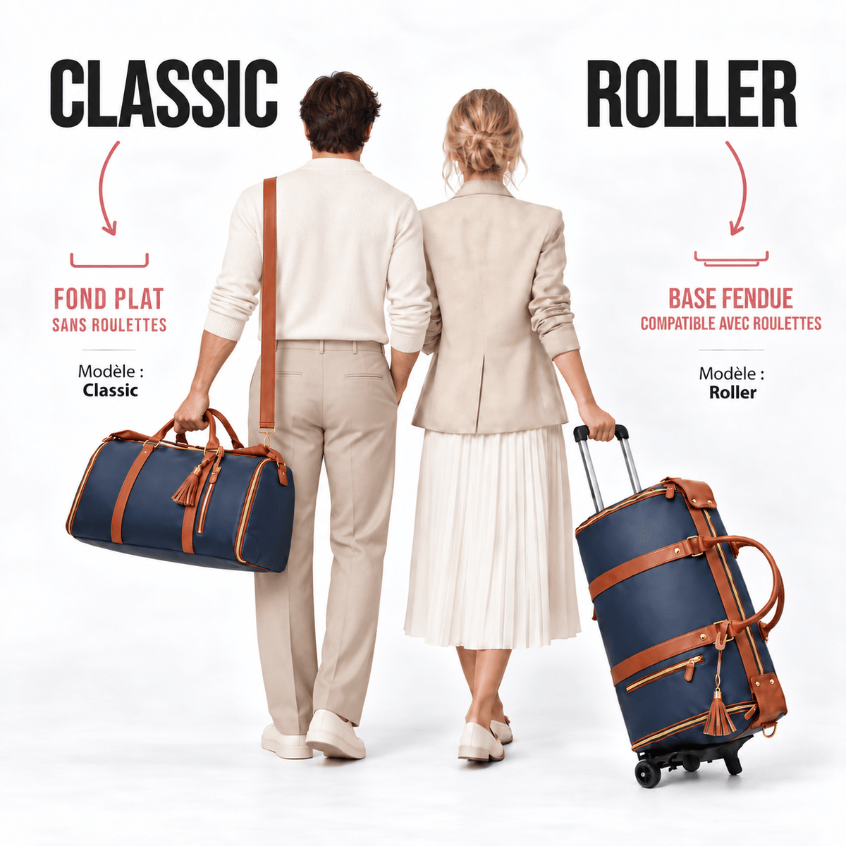 Sac de voyage bleu à roulettes imperméable RAVELEE