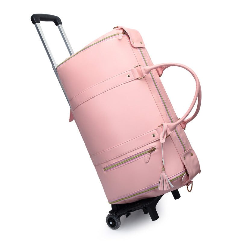 Sac de voyage rose à roulettes imperméable RAVELEE