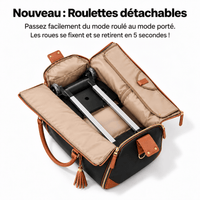 Sac de voyage noir à roulettes imperméable RAVELEE